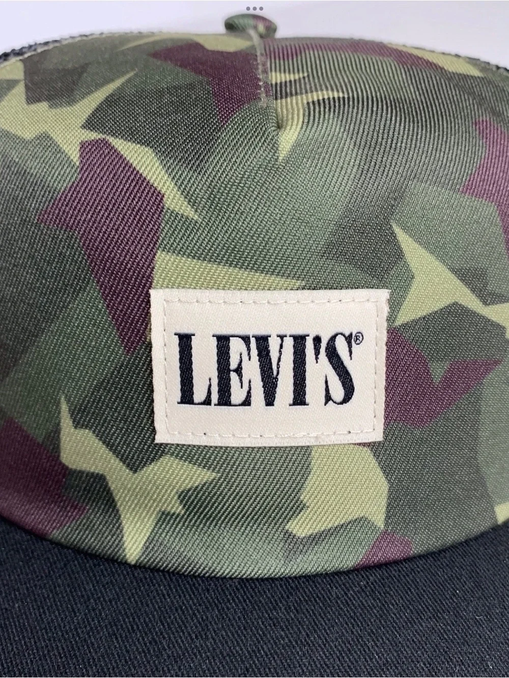 Levi’s Logo Camo Camouflage Snapback Trucker Hat NWT Hipster